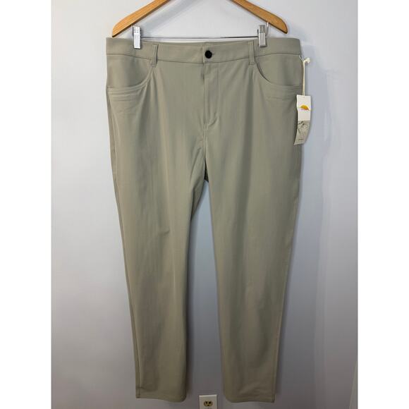 Vuori Men's 38x32 Meta Chino Pant Athletic Slim Grey Stretch New Preppy